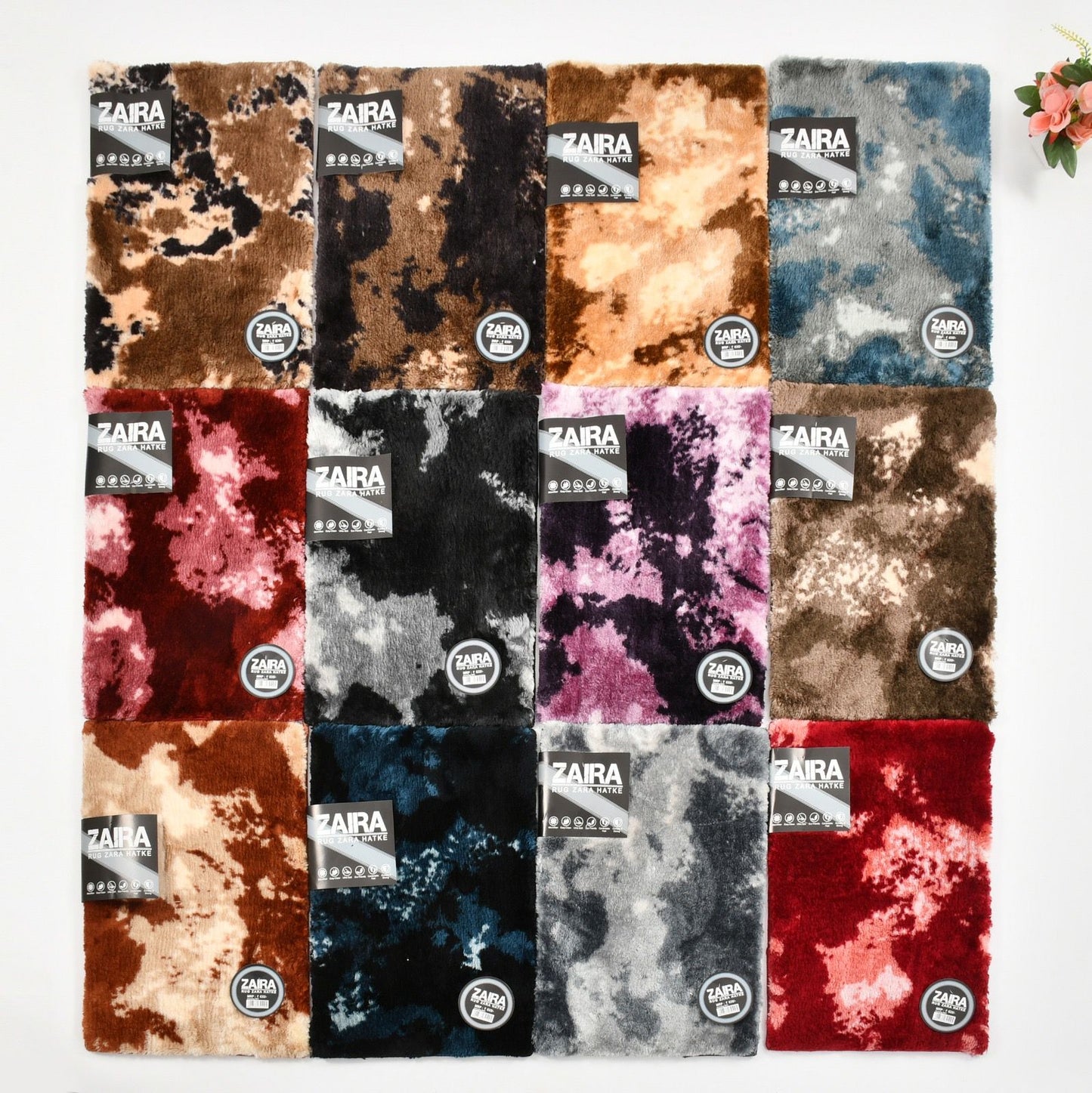 Collection of Zara patterned headbands in various colors on a white background