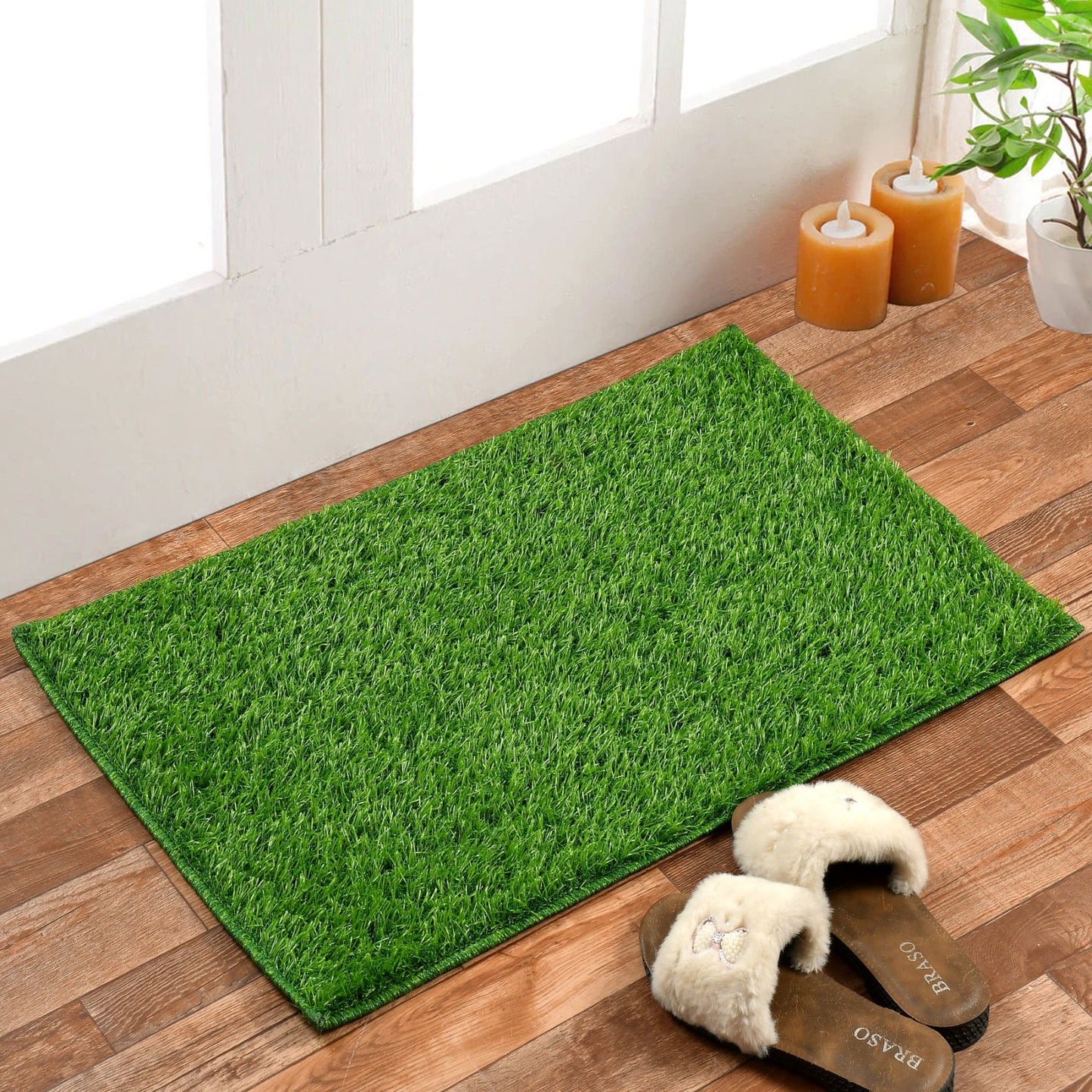 Artificial grass Doormat (  with binding ) 15*23 inch
